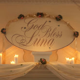 Dalmazio Design God Bless Oval Banner w/ Personalization